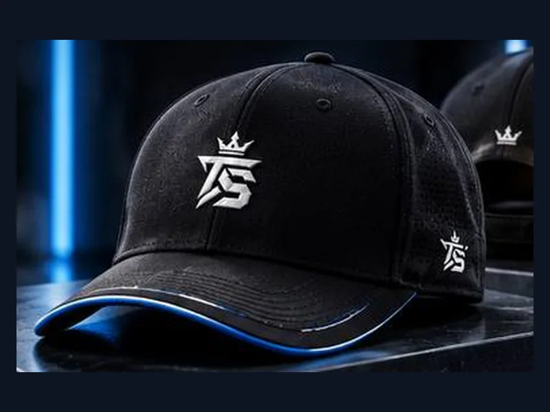 Schwarze Basecap mit gesticktem TrustAsSports-Logo